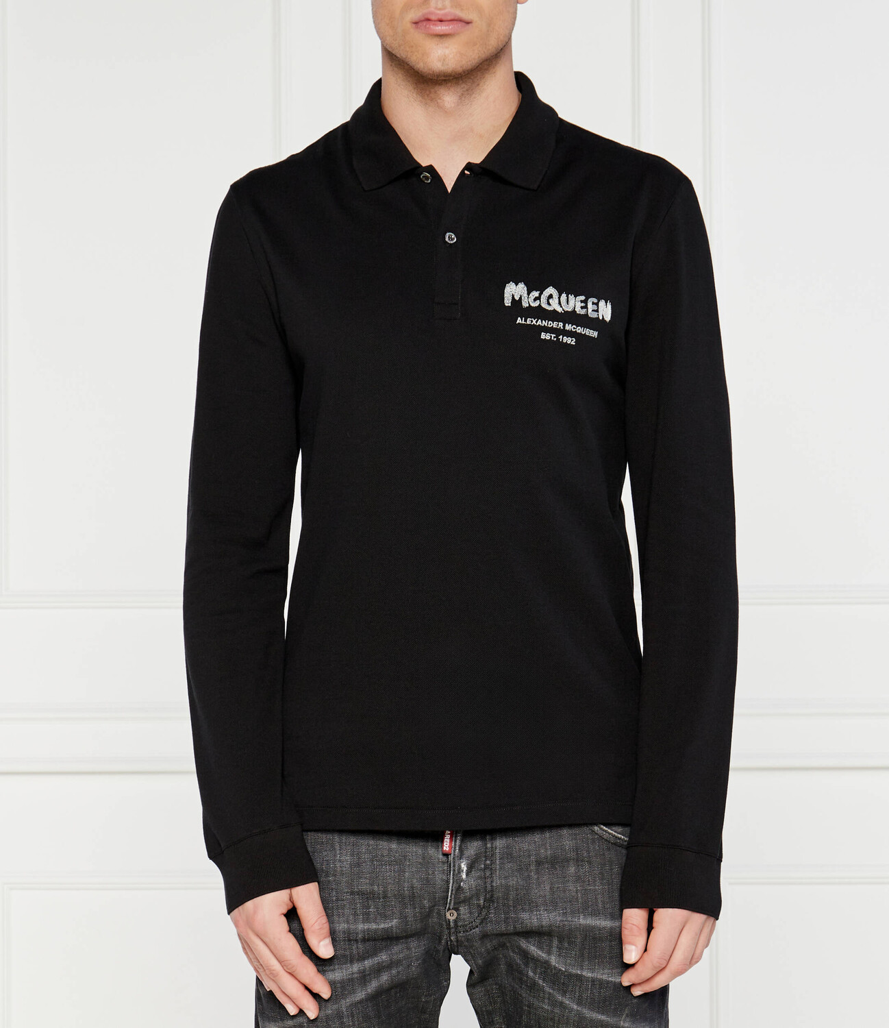 Поло Alexander McQueen Regular Fit, черный 
Поло Alexander McQueen Regular Fit, черный