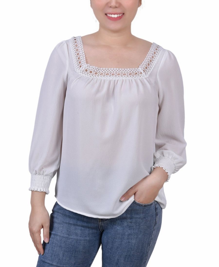 Укороченная блузка с рукавами 3/4 и квадратным вырезом NY Collection, Ivory
Укороченная блузка с рукавами 3/4 и квадратным вырезом NY Collection, Ivory