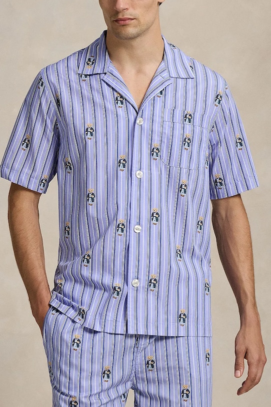 Хлопковая пижамная рубашка Polo Ralph Lauren, синий
Хлопковая пижамная рубашка Polo Ralph Lauren, синий