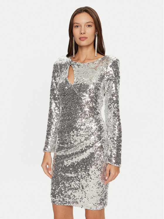 Коктейльное платье узкого кроя Rinascimento, серебряный 
Коктейльное платье узкого кроя Rinascimento, серебряный