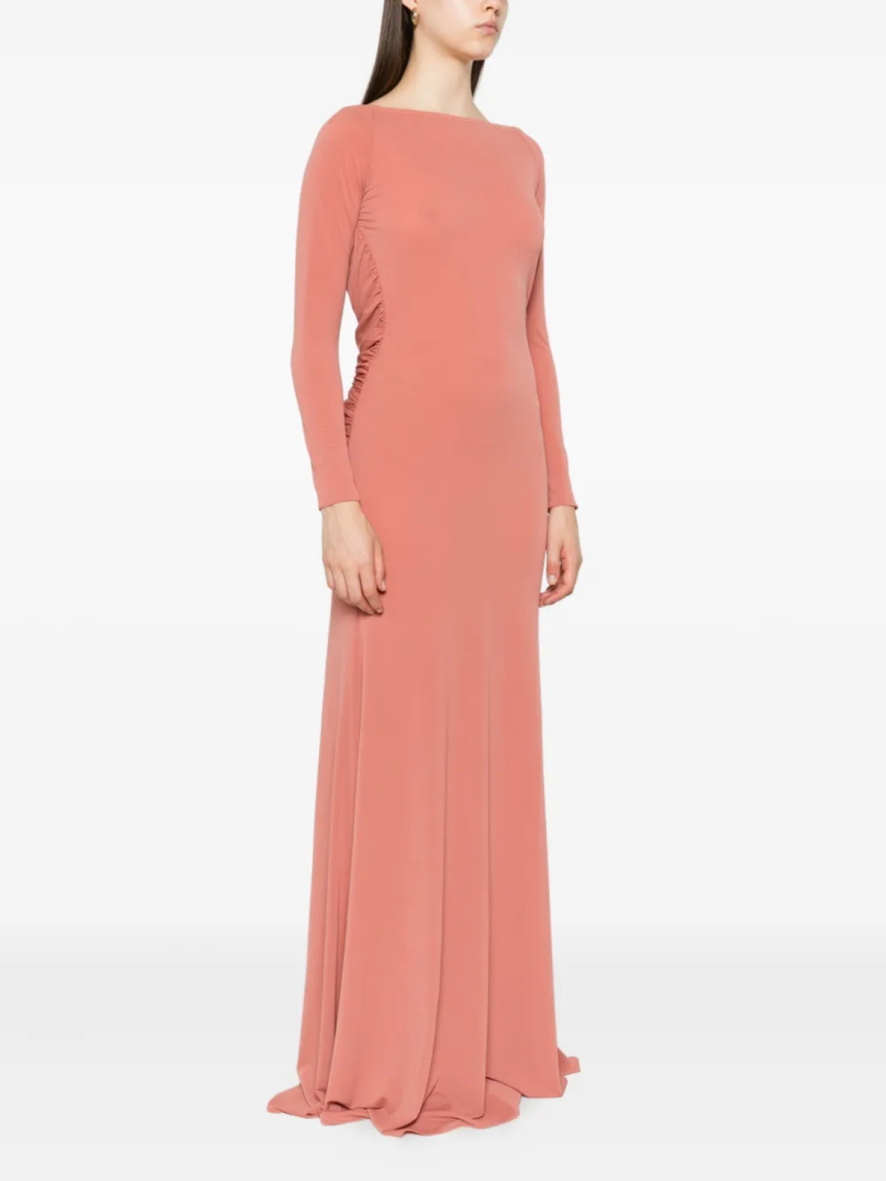 Платье макси с открытой спиной и длинными рукавами от Alex Perry, розовый
Платье макси с открытой спиной и длинными рукавами от Alex Perry, розовый