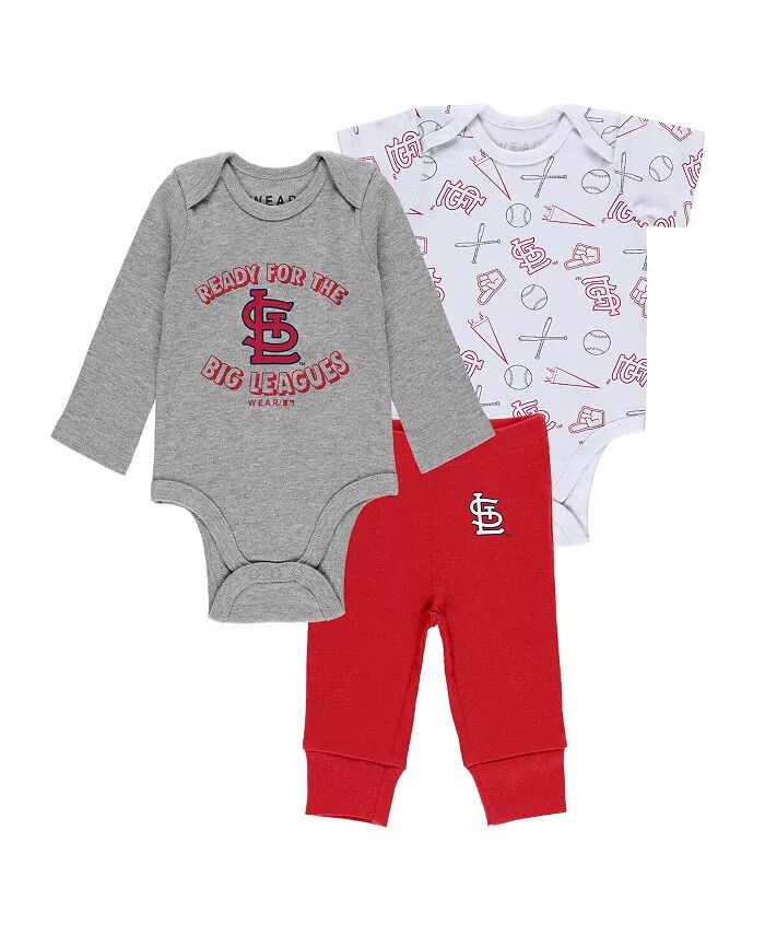 Комплект из трех предметов: боди и штаны «St. Louis Cardinals» для мальчиков и девочек серого, белого и красного цвета WEAR by Erin Andrews
Комплект из трех предметов: боди и штаны «St. Louis Cardinals» для мальчиков и девочек серого, белого и красного цвета WEAR by Erin Andrews