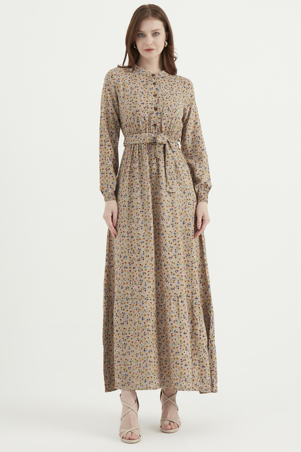 Скромное платье макси с цветочным принтом и длинными рукавами Zenane, бежевый
Скромное платье макси с цветочным принтом и длинными рукавами Zenane, бежевый