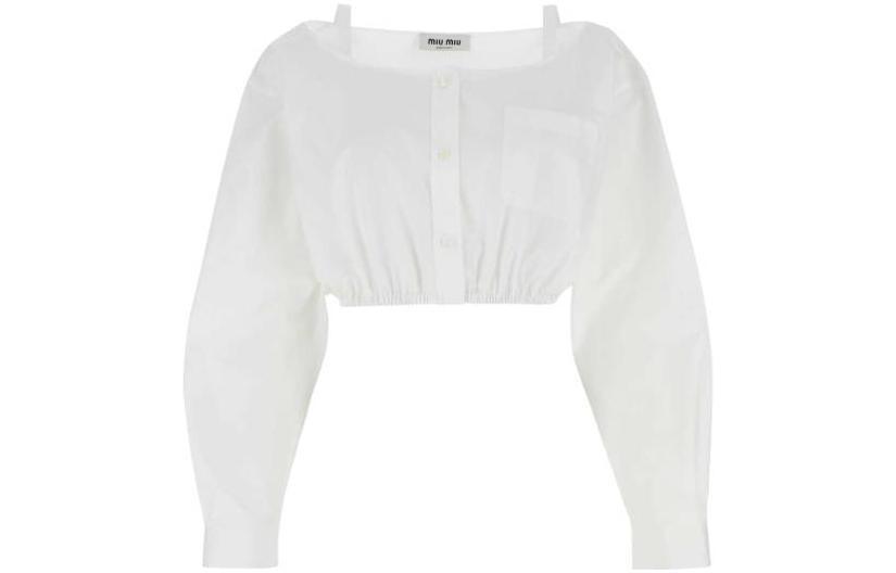 Укороченный топ Miu Miu, белый
Укороченный топ Miu Miu, белый