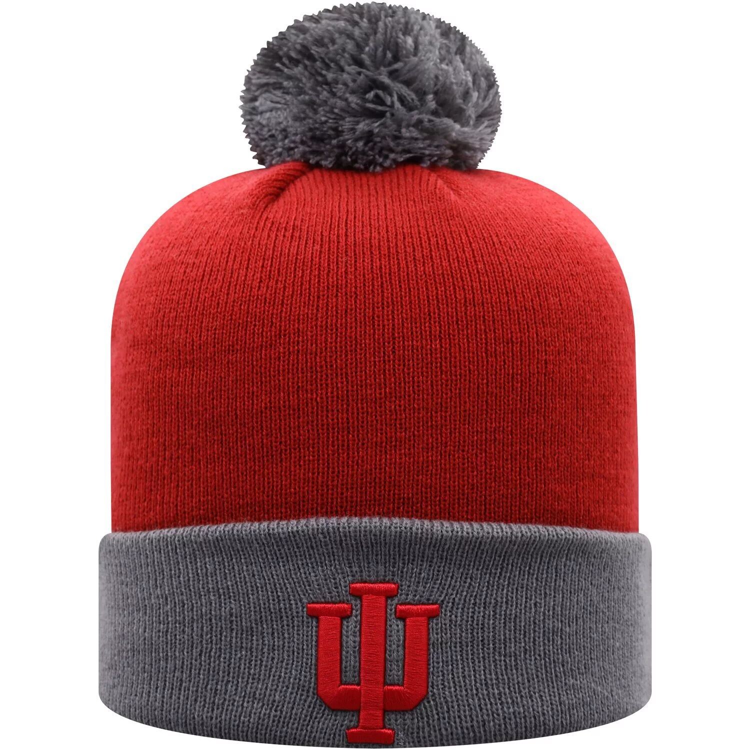 Мужская двухцветная вязаная шапка с манжетами и помпоном Top of the World малинового/серого цвета Indiana Hoosiers Core
Мужская двухцветная вязаная шапка с манжетами и помпоном Top of the World малинового/серого цвета Indiana Hoosiers Core