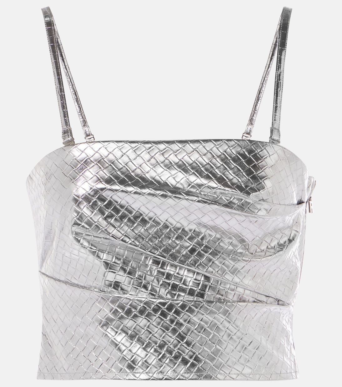 Топ с драпировкой и металлическим эффектом Rotate, серебряный
Топ с драпировкой и металлическим эффектом Rotate, серебряный