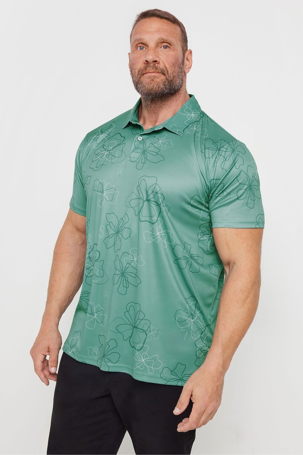 Рубашка поло для гольфа Badrhino Big & Tall, зеленый 
Рубашка поло для гольфа Badrhino Big & Tall, зеленый