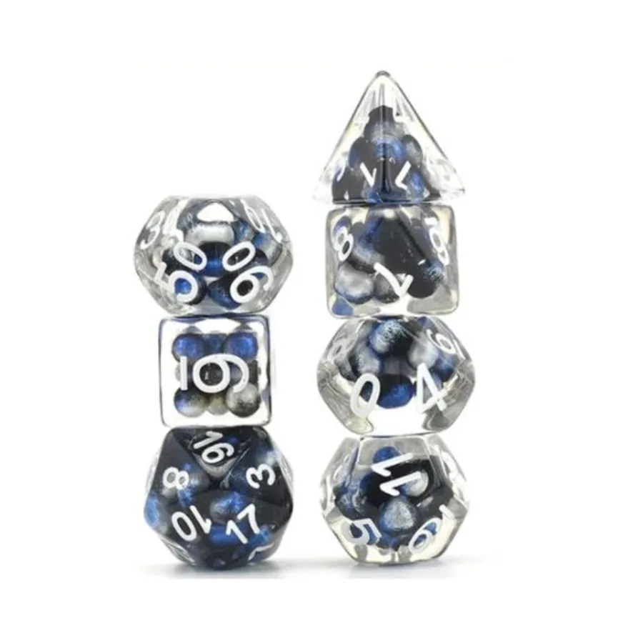 Комплект Poly — черный и синий жемчуг с белым (7), Dice Sets - Resin/Acrylic - Rainbow & Multi-Colored (Foam Brain Games)
Комплект Poly — черный и синий жемчуг с белым (7), Dice Sets - Resin/Acrylic - Rainbow & Multi-Colored (Foam Brain Games)