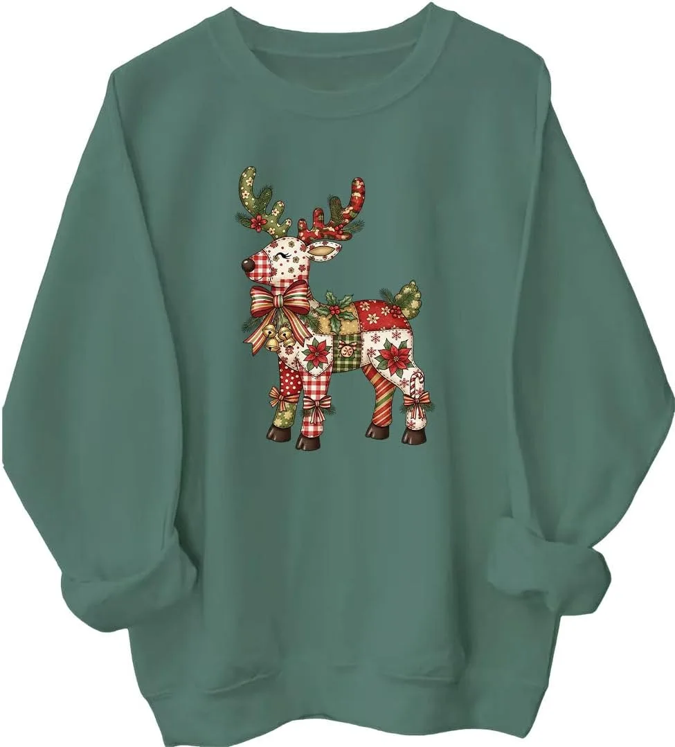 Свитшот с оленем в стиле пэчворк — винтажный рождественский худи для всей семьи MQZUO
Свитшот с оленем в стиле пэчворк — винтажный рождественский худи для всей семьи MQZUO