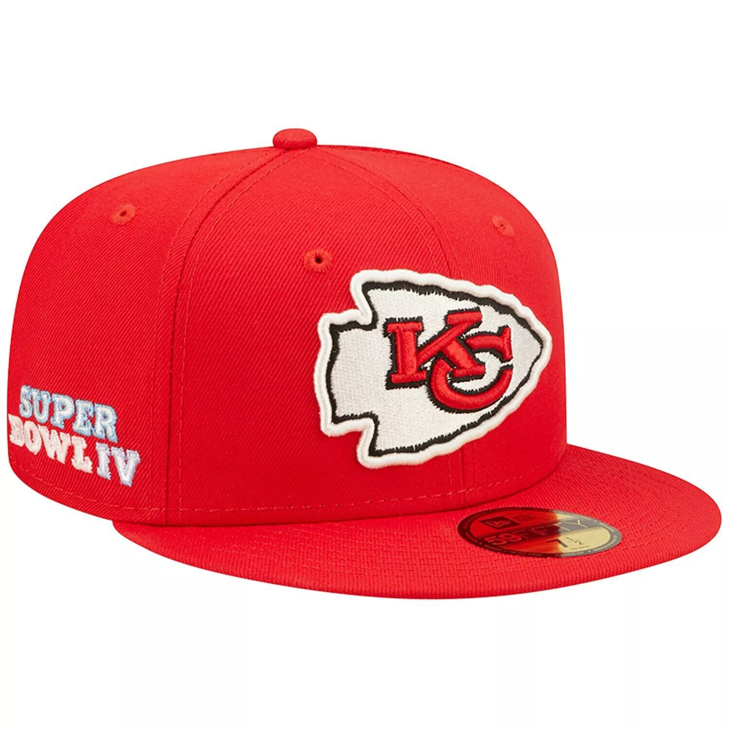 Мужская кепка New Era Red Kansas City Chiefs Super Bowl IV Голубая поп-59FIFTY Облегающая шляпа
Мужская кепка New Era Red Kansas City Chiefs Super Bowl IV Голубая поп-59FIFTY Облегающая шляпа