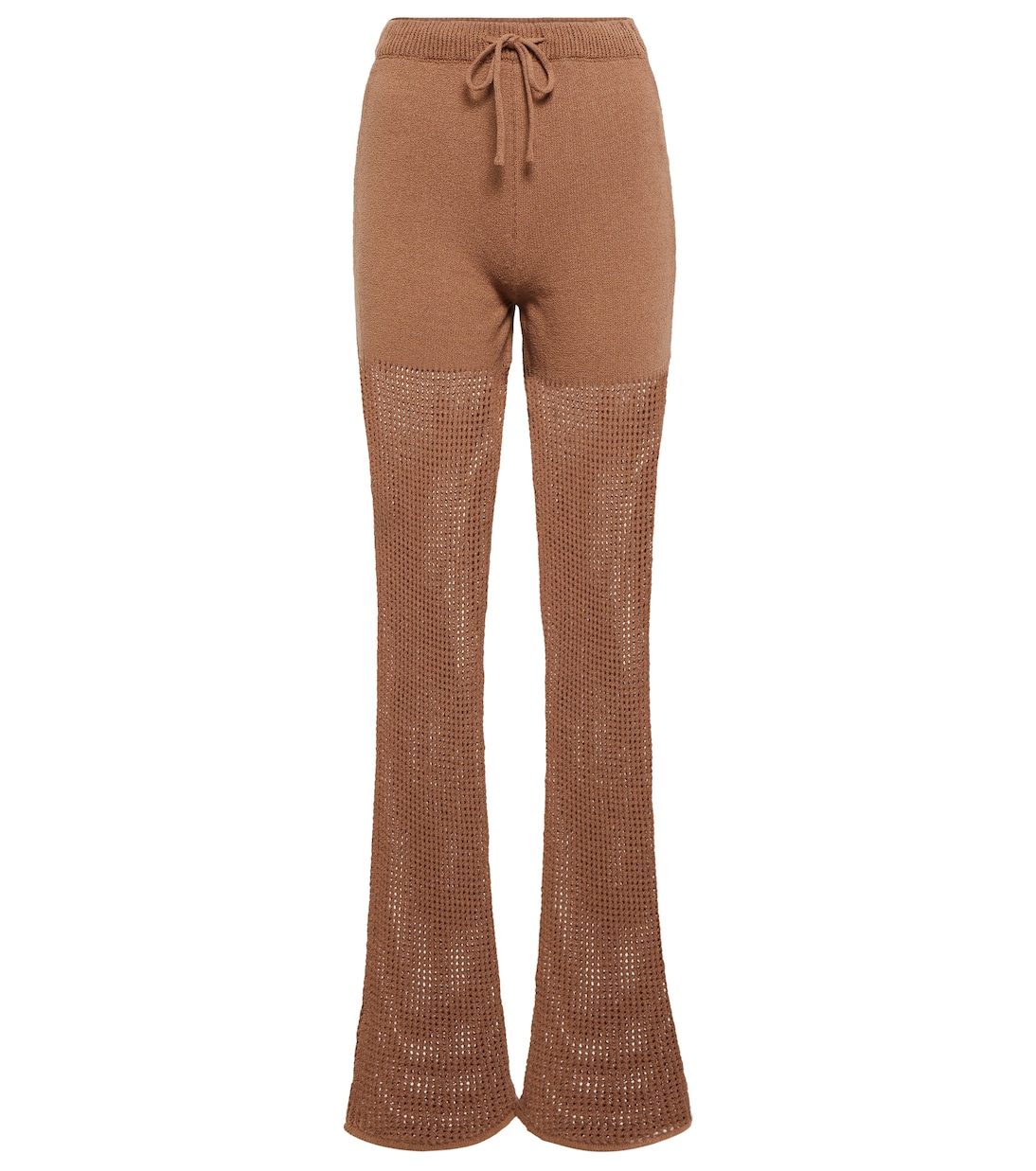 Вязаные крючком брюки-клеш с высокой талией от Kaela Nanushka, коричневый
Вязаные крючком брюки-клеш с высокой талией от Kaela Nanushka, коричневый