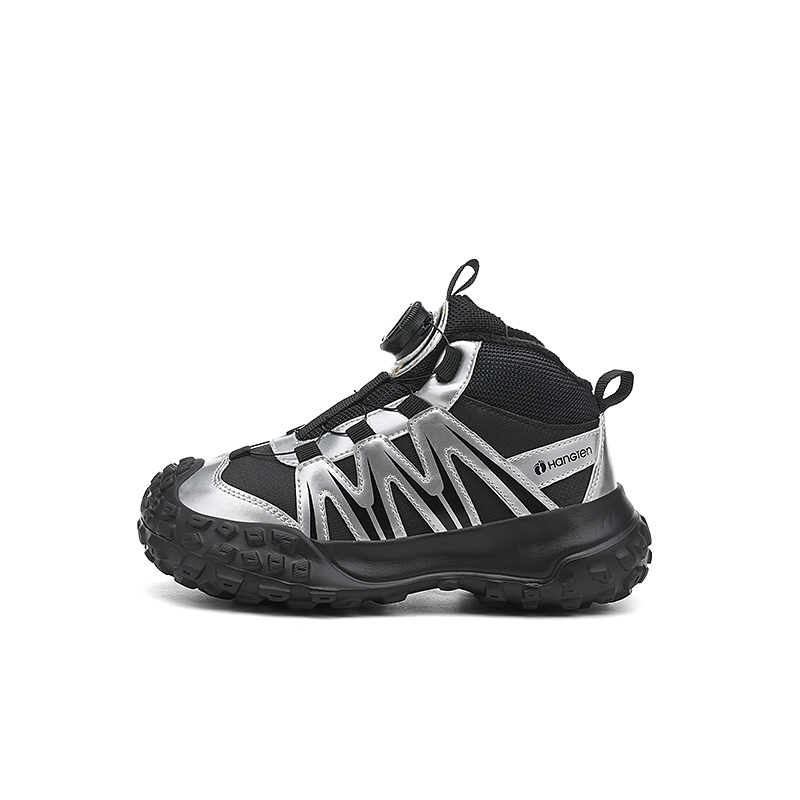 Детские повседневные противоскользящие амортизирующие устойчивые к ударам и истиранию кроссовки Kids' HANG TEN, серебряный/черный 
Детские повседневные противоскользящие амортизирующие устойчивые к ударам и истиранию кроссовки Kids' HANG TEN, серебряный/черный