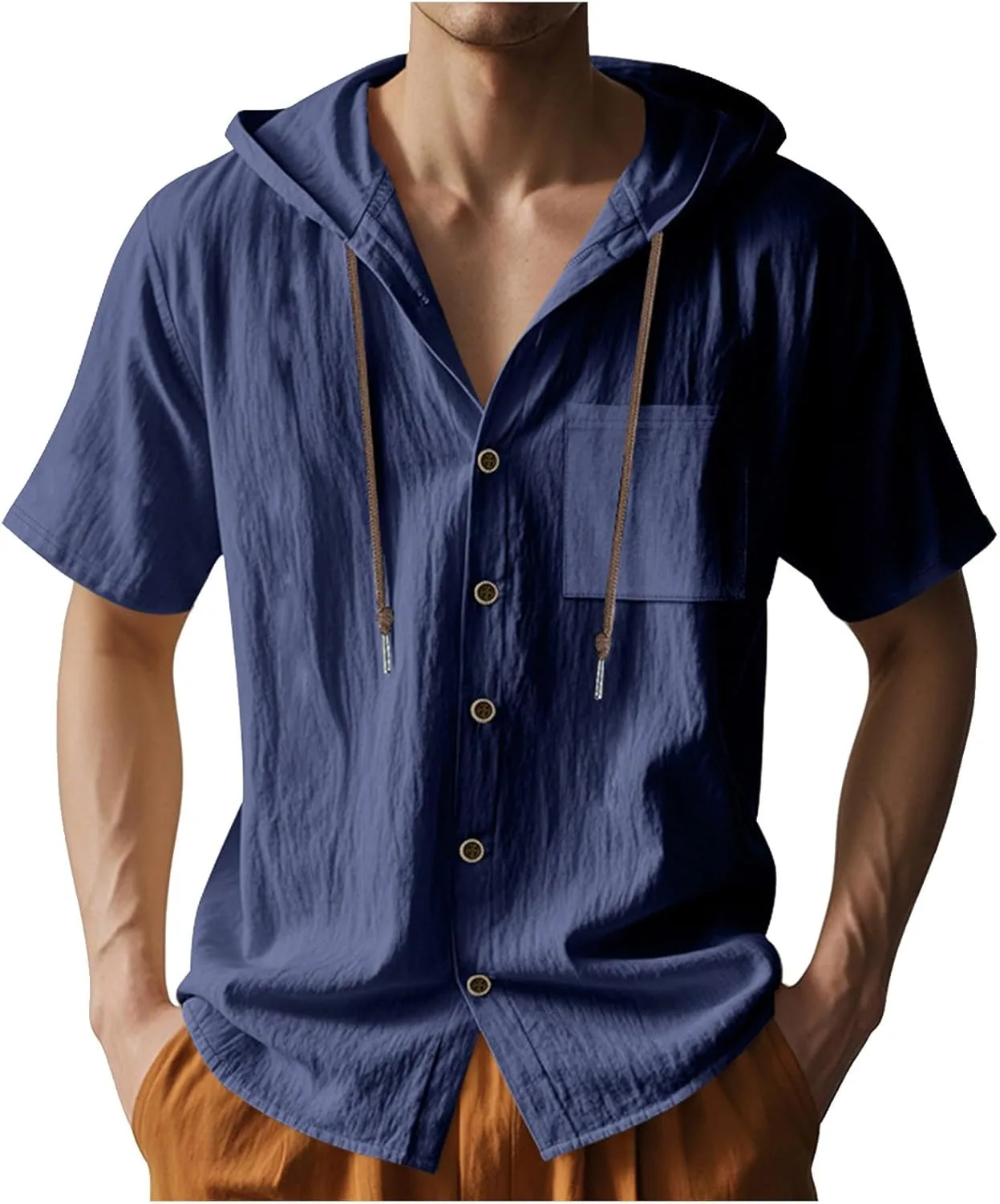 Летний леновый кардиган с капюшоном для мужчин
Летний леновый кардиган с капюшоном для мужчин