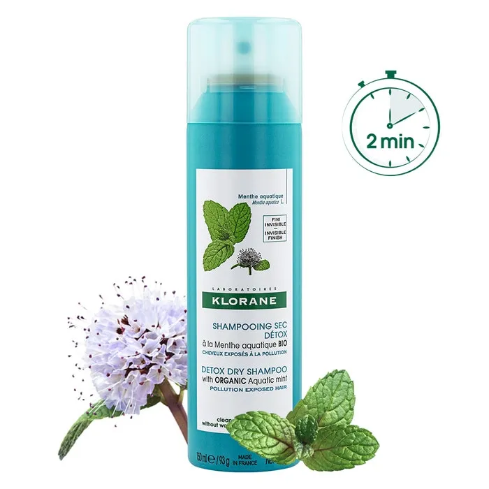 Klorane Organic Aquatic Mint Dry Shampoo 150 мл против загрязнений и детоксикации
Klorane Organic Aquatic Mint Dry Shampoo 150 мл против загрязнений и детоксикации