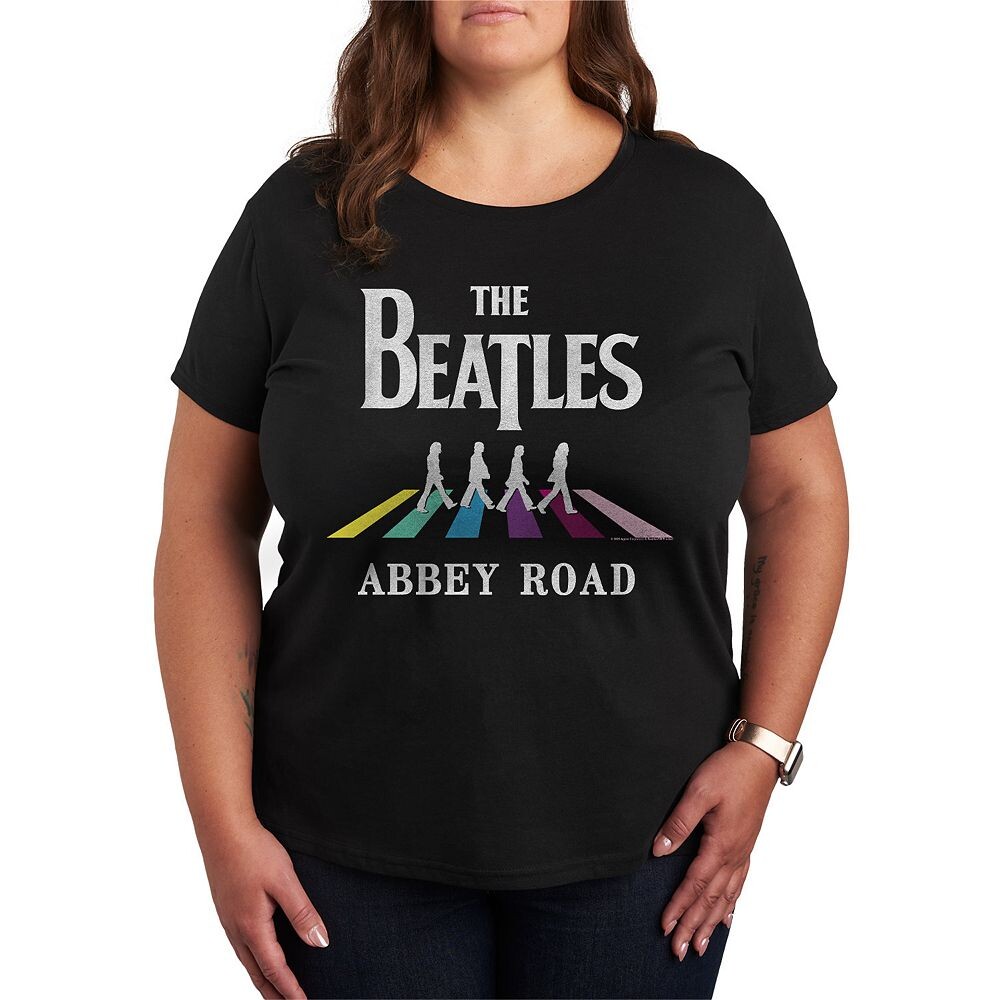 Футболка больших размеров с рисунком The Beatles Abbey Road Licensed Character, черный 
Футболка больших размеров с рисунком The Beatles Abbey Road Licensed Character, черный