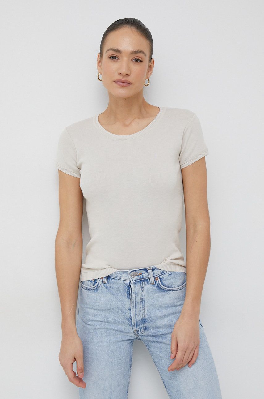 Хлопковая футболка United Colors of Benetton, бежевый
Хлопковая футболка United Colors of Benetton, бежевый