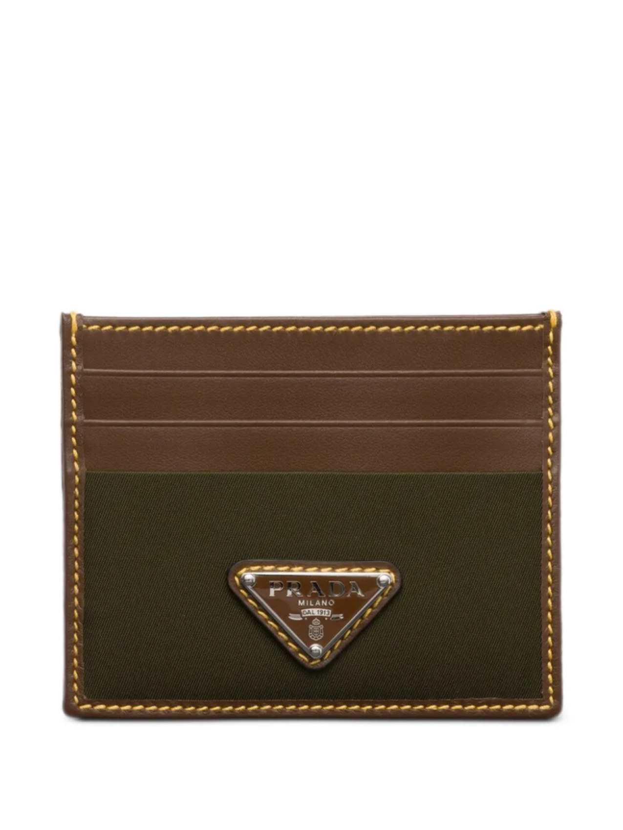 Prada кожаный картхолдер, зеленый 
Prada кожаный картхолдер, зеленый