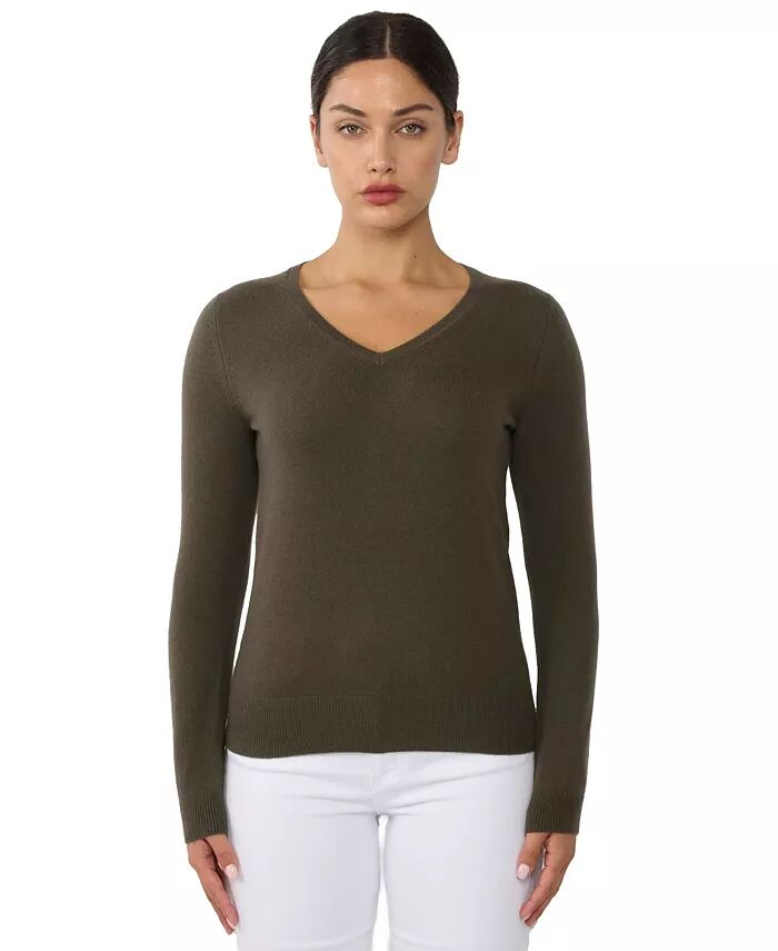 Женский свитер с длинными рукавами и V-образным вырезом из 100% чистого кашемира JENNIE LIU, зеленый
Женский свитер с длинными рукавами и V-образным вырезом из 100% чистого кашемира JENNIE LIU, зеленый