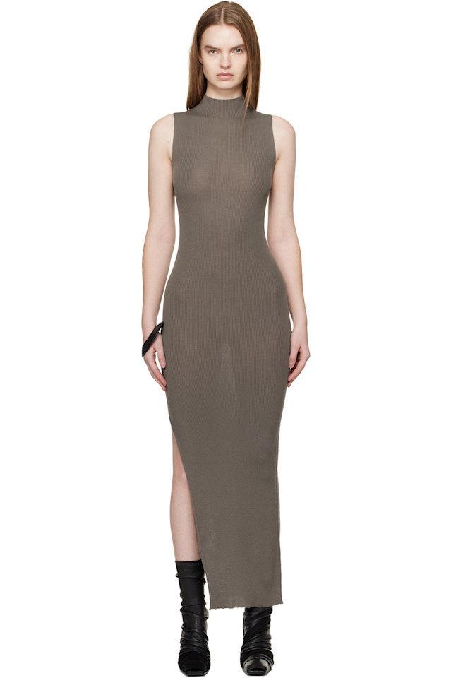 Серое храмовое платье-миди с черепахой Rick Owens, Dust
Серое храмовое платье-миди с черепахой Rick Owens, Dust