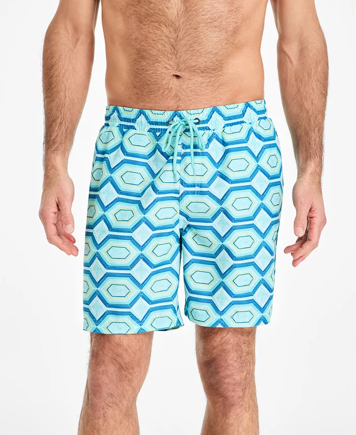 Мужские плавки с геометрическим принтом на завязках, длина 7" Club Room, синий
Мужские плавки с геометрическим принтом на завязках, длина 7" Club Room, синий