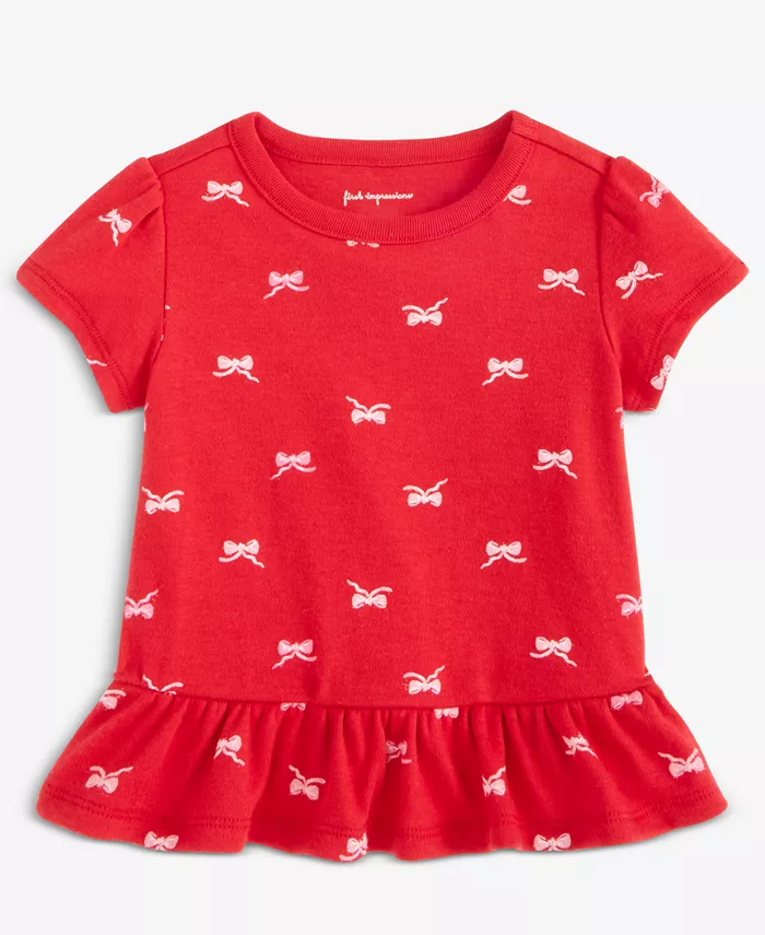 Детская футболка с коротким рукавом и принтом бантиков для девочек First Impressions, красный
Детская футболка с коротким рукавом и принтом бантиков для девочек First Impressions, красный