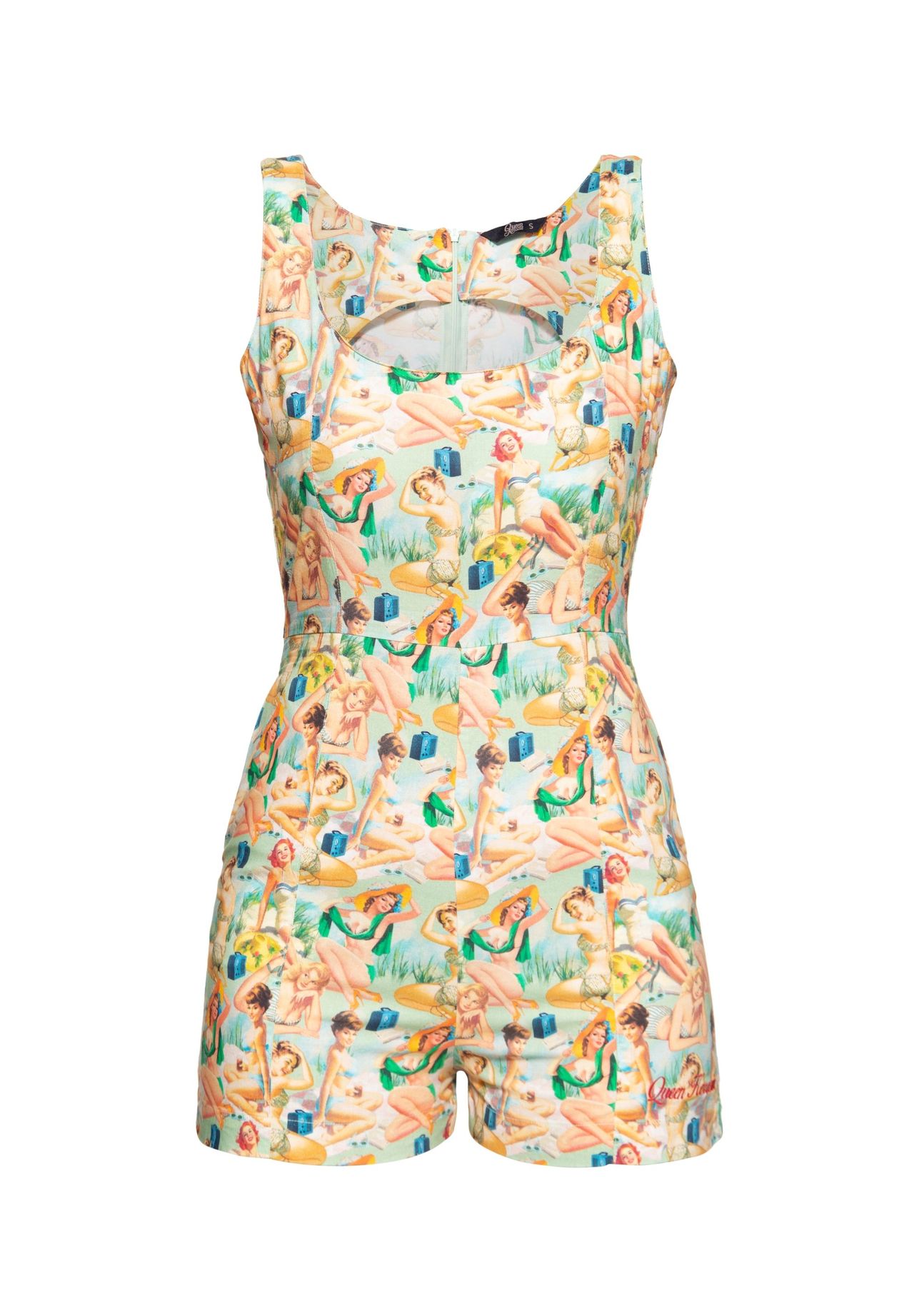 Комбинезон с летним принтом в стиле пин-ап по всей поверхности QUEEN KEROSIN, мультиколор
Комбинезон с летним принтом в стиле пин-ап по всей поверхности QUEEN KEROSIN, мультиколор