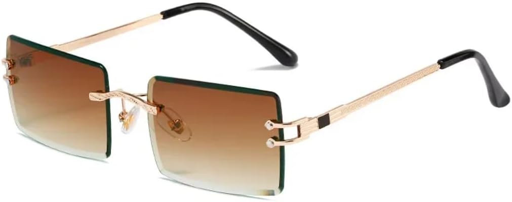 Солнцезащитные очки без оправы прямоугольной формы для женщин, модные очки без оправы квадратной формы для мужчин, сверхлегкие, с защитой от УФ-излучения UV400 TVTBBVV, Gold Brown
Солнцезащитные очки без оправы прямоугольной формы для женщин, модные очки без оправы квадратной формы для мужчин, сверхлегкие, с защитой от УФ-излучения UV400 TVTBBVV, Gold Brown