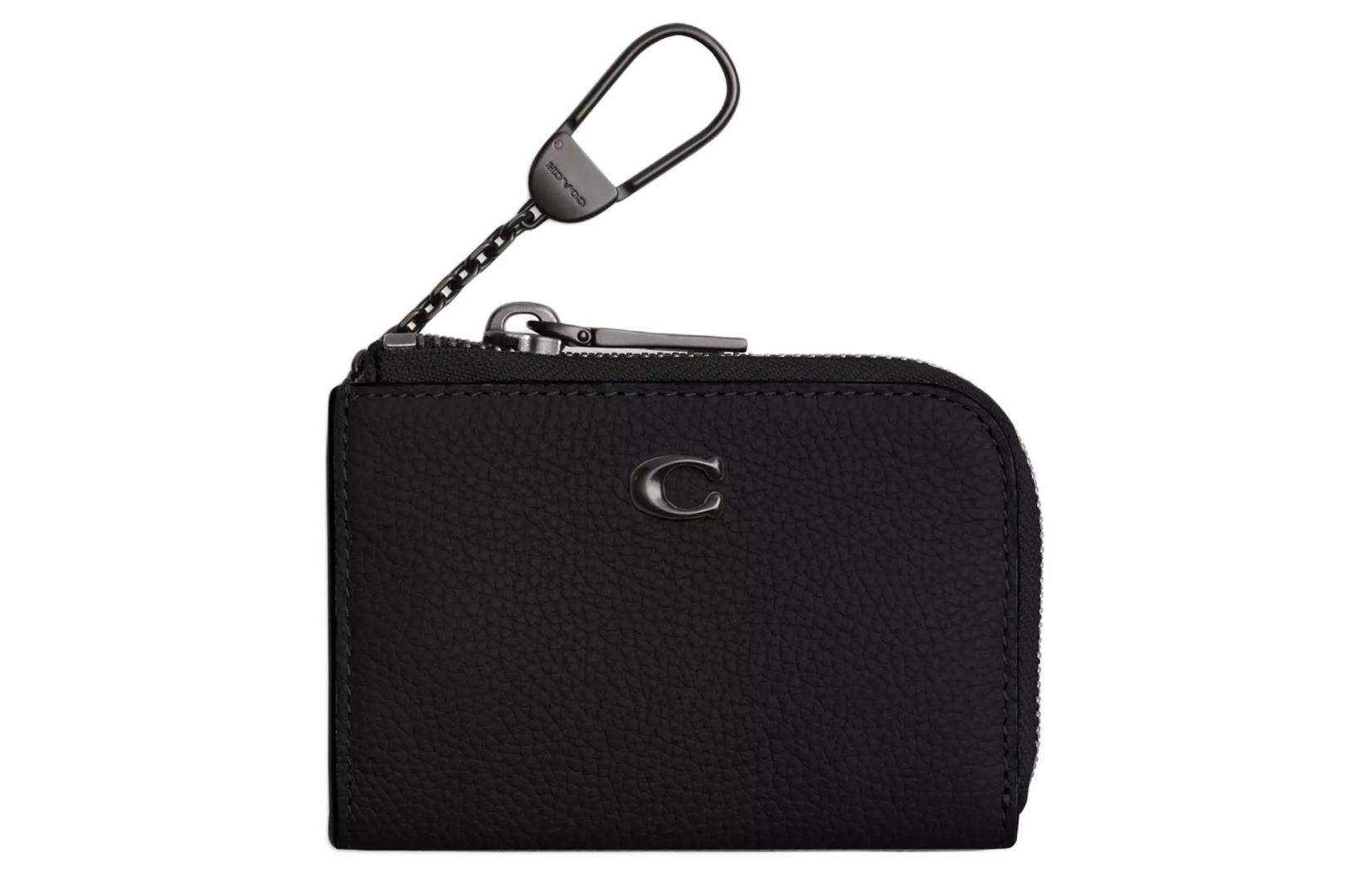 COACH Миниатюрная кожаная сумка-кошелек для ключей с молнией L Zip черного цвета
COACH Миниатюрная кожаная сумка-кошелек для ключей с молнией L Zip черного цвета