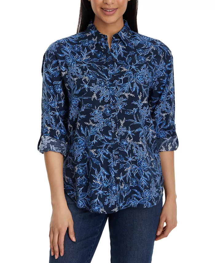 Женская оверсайз рубашка Amanda с цветочным принтом Gloria Vanderbilt, синий
Женская оверсайз рубашка Amanda с цветочным принтом Gloria Vanderbilt, синий