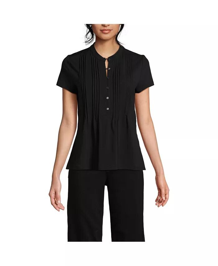 Женский легкий трикотажный топ с защипами на пуговицах Lands' End, черный
Женский легкий трикотажный топ с защипами на пуговицах Lands' End, черный