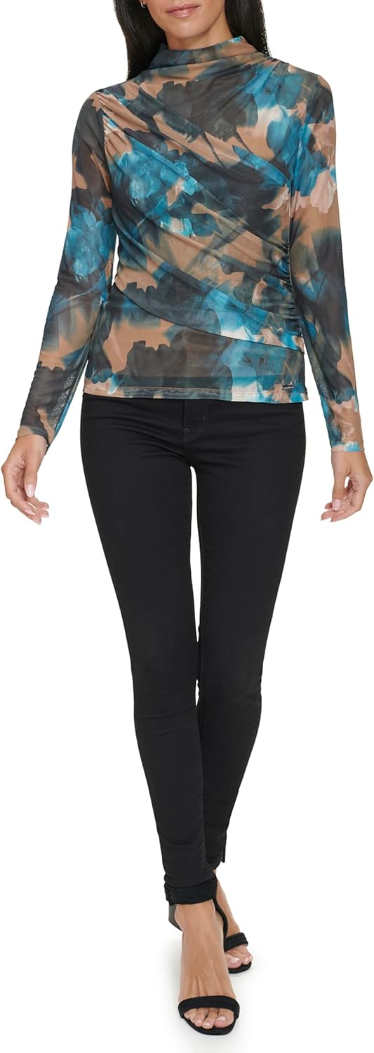 Женская футболка Calvin Klein с воротником-стойкой и длинными рукавами, Cypress Multi
Женская футболка Calvin Klein с воротником-стойкой и длинными рукавами, Cypress Multi