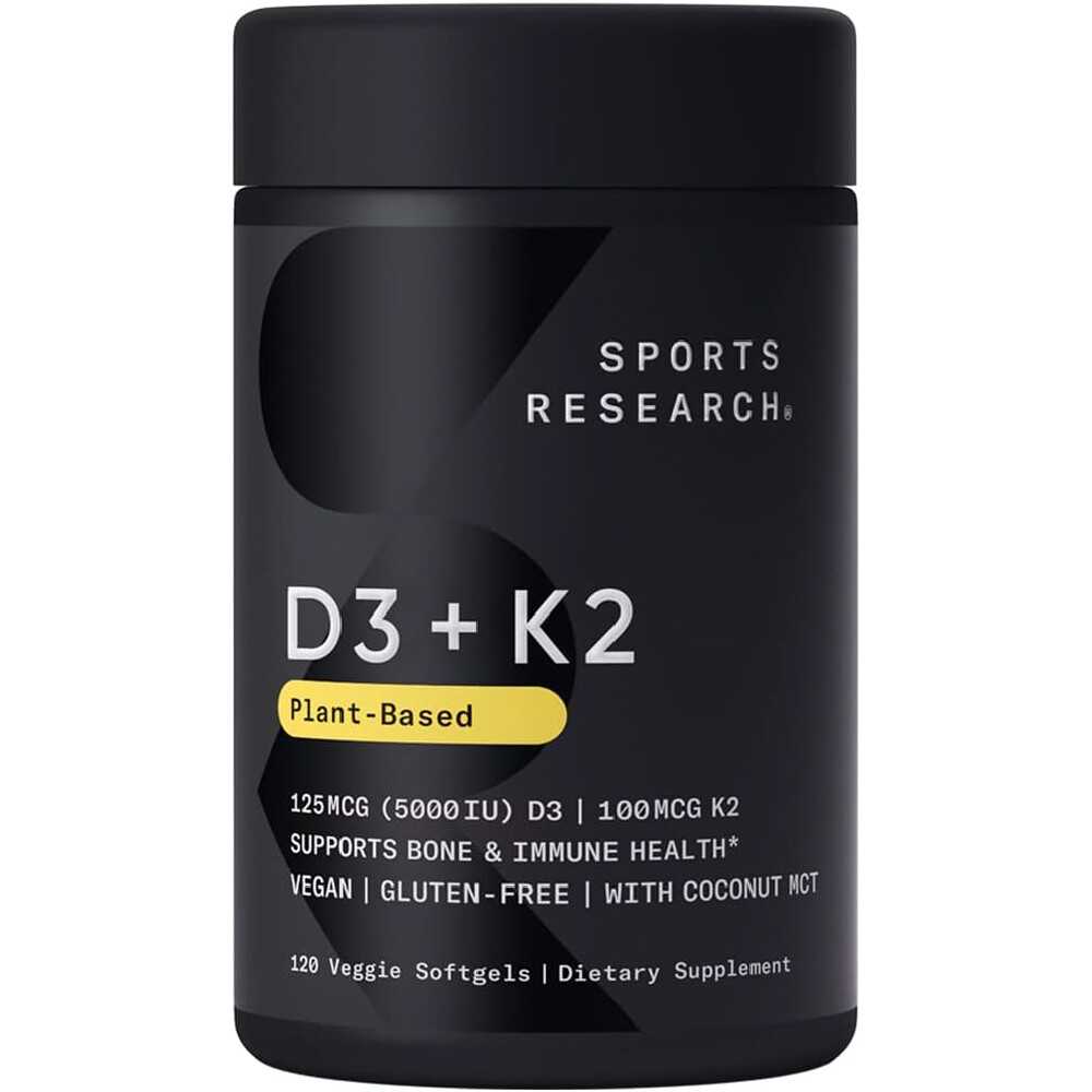 Витамины D3 + K2 Sports Research, 120 капсул
Витамины D3 + K2 Sports Research, 120 капсул
