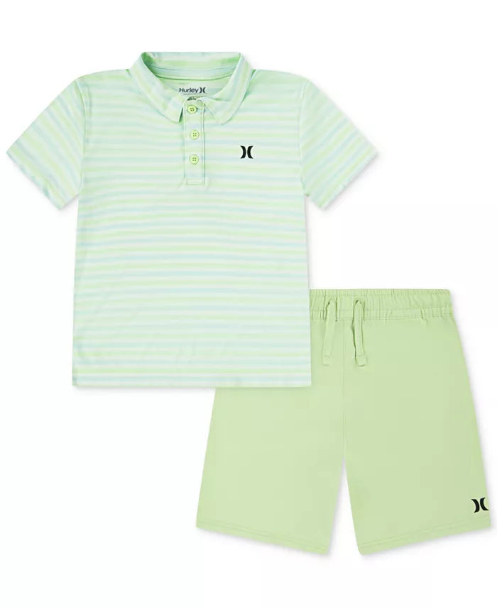 Детский комплект из поло и шорт H2O-DRI для мальчиков Hurley, зеленый
Детский комплект из поло и шорт H2O-DRI для мальчиков Hurley, зеленый