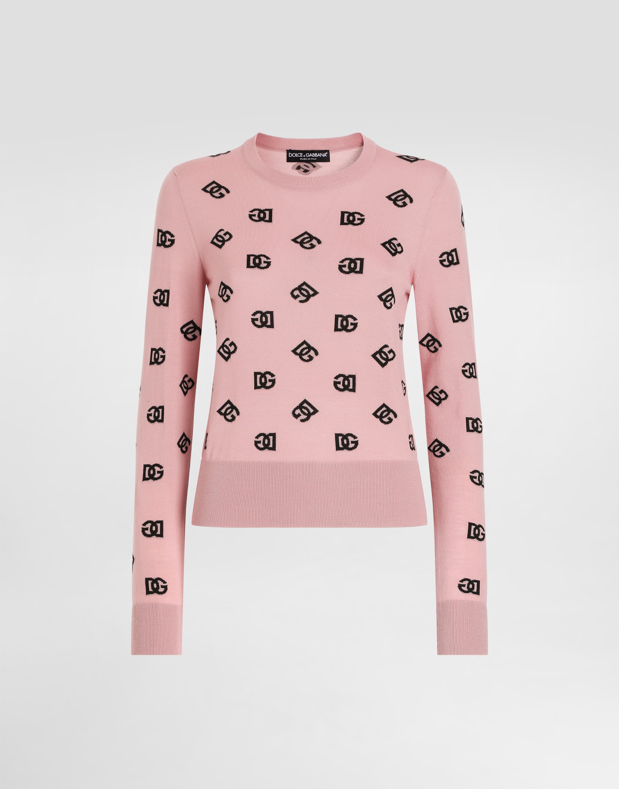 Джемпер из шерсти и шелка жаккардовой вязки с контрастным логотипом dg Dolce & Gabbana, розовый
Джемпер из шерсти и шелка жаккардовой вязки с контрастным логотипом dg Dolce & Gabbana, розовый