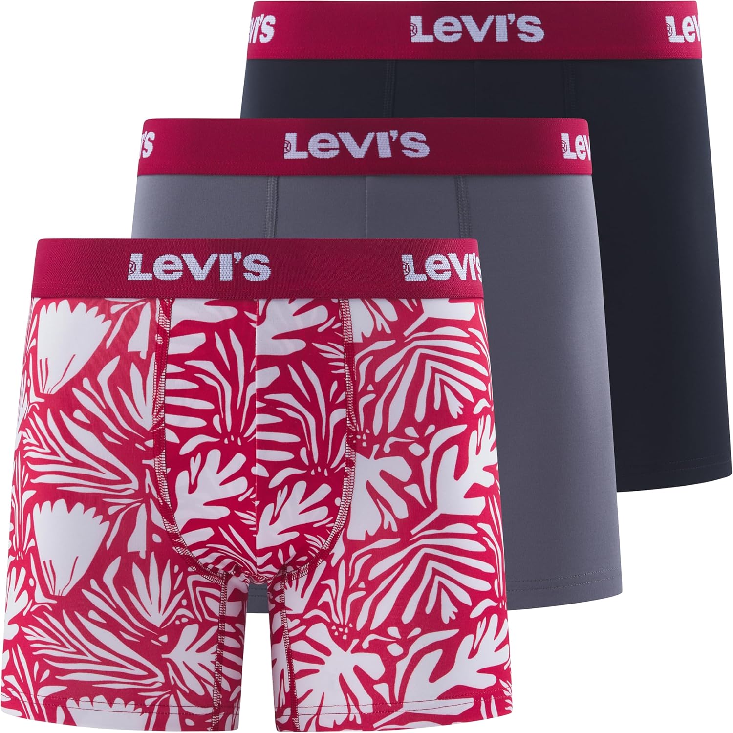 Мужские трусы-боксеры Levi's из микрофибры, ультрамягкие, 3 шт. в упаковке, Grey,Black,Red Floral
Мужские трусы-боксеры Levi's из микрофибры, ультрамягкие, 3 шт. в упаковке, Grey,Black,Red Floral