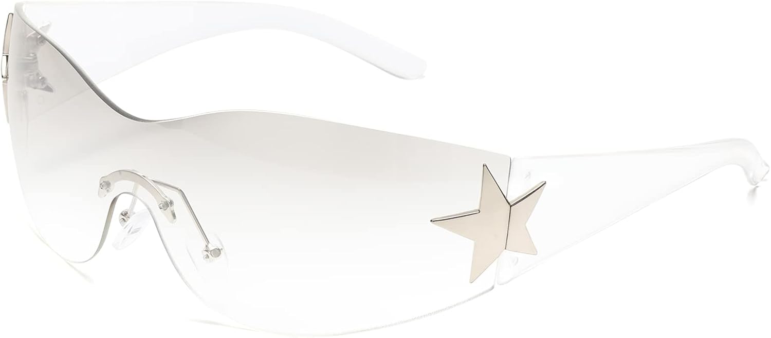 Солнцезащитные очки без оправы в стиле Y2K для женщин и мужчин, модные солнцезащитные очки обтекаемой формы, большие безрамочные стильные солнцезащитные очки LIKSMU, Clear Frame / Gradient Grey Clear Lens
Солнцезащитные очки без оправы в стиле Y2K для женщин и мужчин, модные солнцезащитные очки обтекаемой формы, большие безрамочные стильные солнцезащитные очки LIKSMU, Clear Frame / Gradient Grey Clear Lens