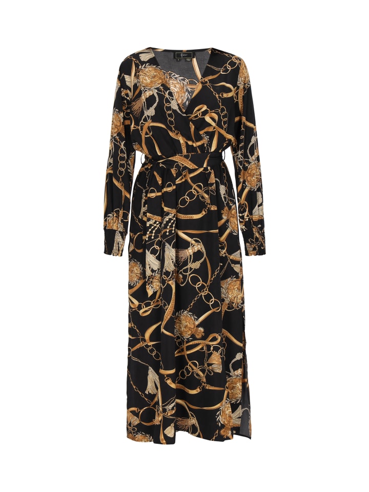 Faina Женское платье в черном многоцветном исполнении
Faina Женское платье в черном многоцветном исполнении