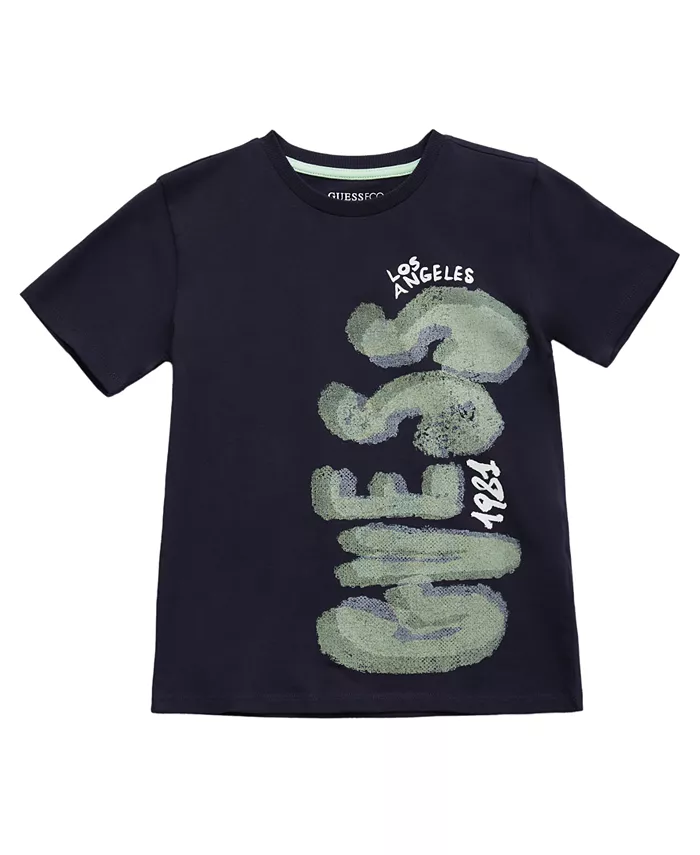 Футболка с коротким рукавом для мальчиков с водяным принтом логотипа GUESS, синий
Футболка с коротким рукавом для мальчиков с водяным принтом логотипа GUESS, синий