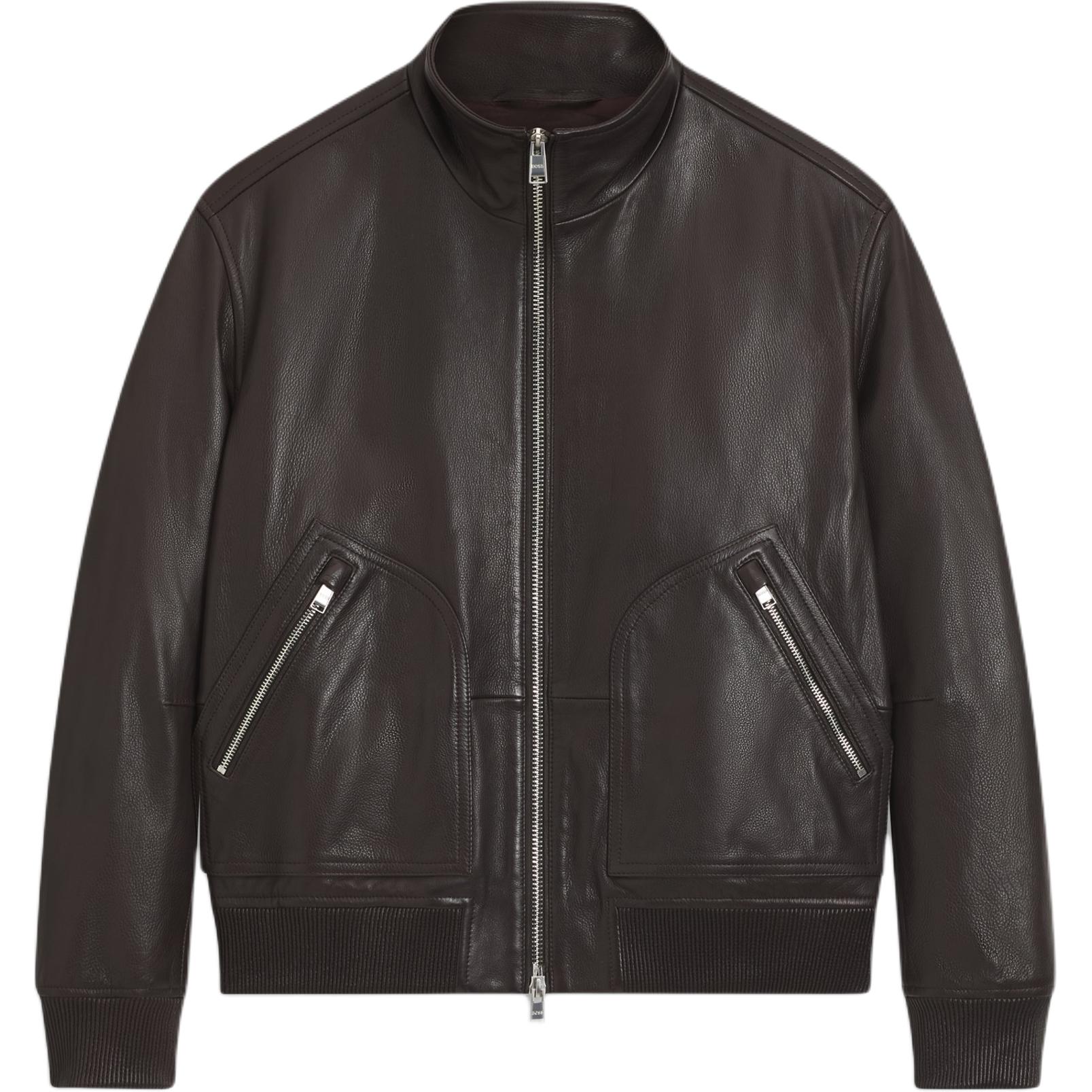 Hugo Boss Мужская кожаная куртка, темно-коричневая, с воротником-стойкой, средней жесткости
Hugo Boss Мужская кожаная куртка, темно-коричневая, с воротником-стойкой, средней жесткости