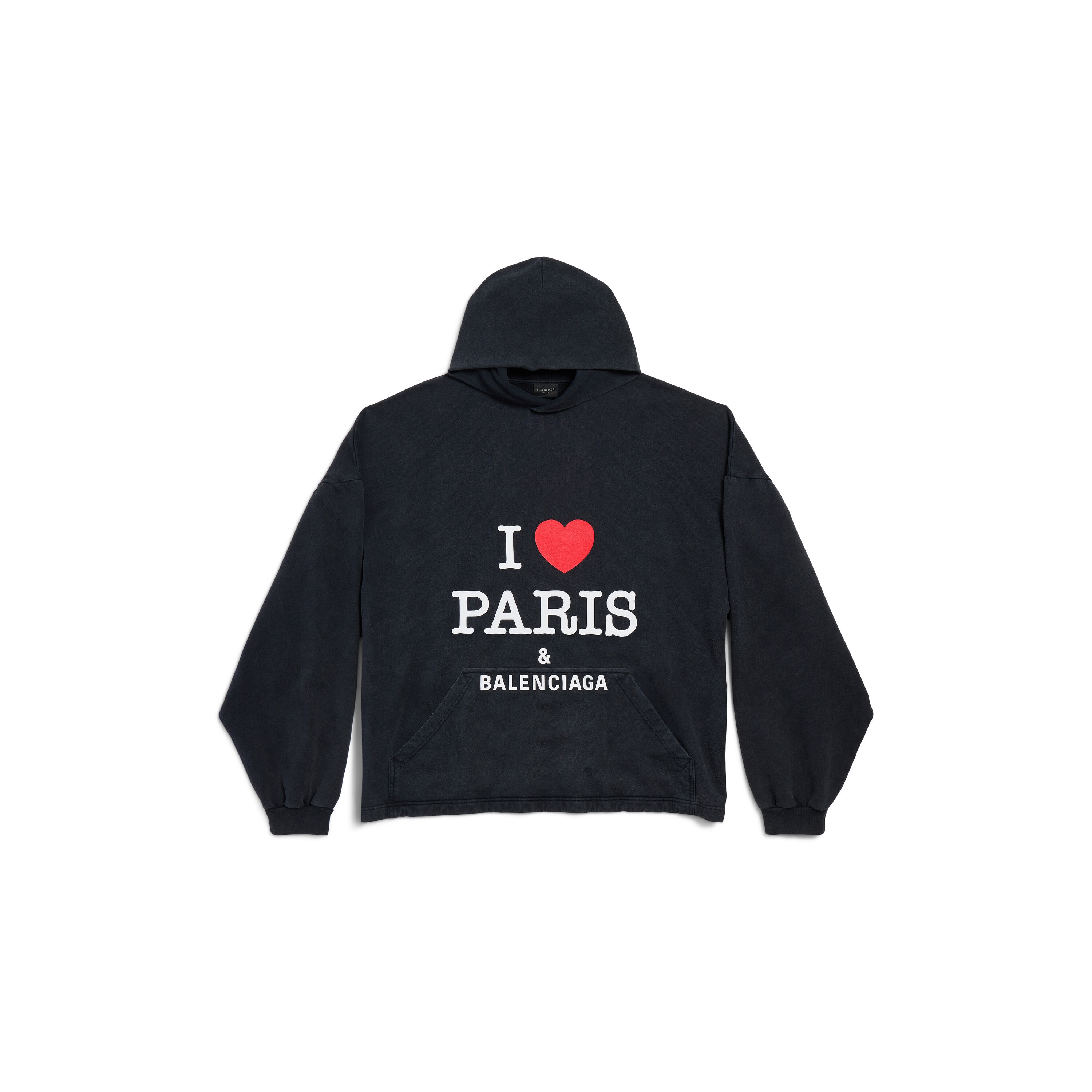 Укороченная толстовка с капюшоном I Love Paris & Balenciaga большого размера, черный
Укороченная толстовка с капюшоном I Love Paris & Balenciaga большого размера, черный