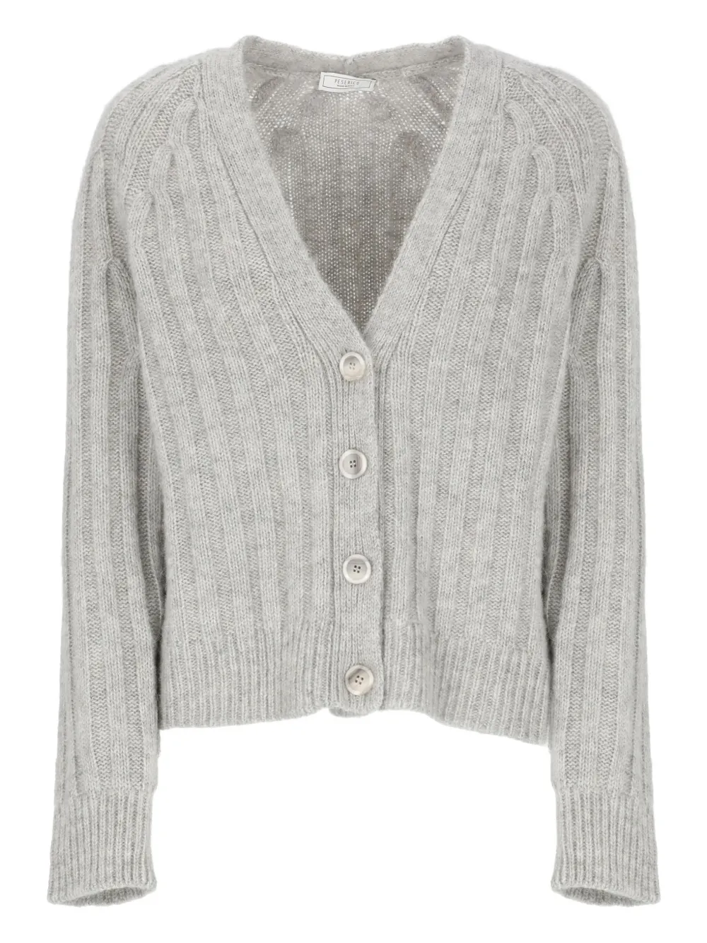 Кардиган в рубчик на пуговицах Peserico, серый
Кардиган в рубчик на пуговицах Peserico, серый