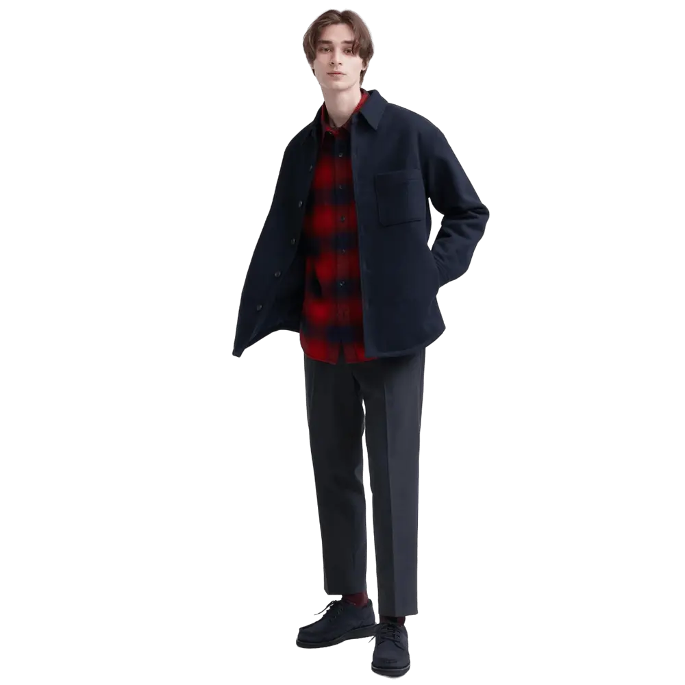 Брюки Uniqlo Smart Wool-Like Ankle Length, темно-синий 
Брюки Uniqlo Smart Wool-Like Ankle Length, темно-синий