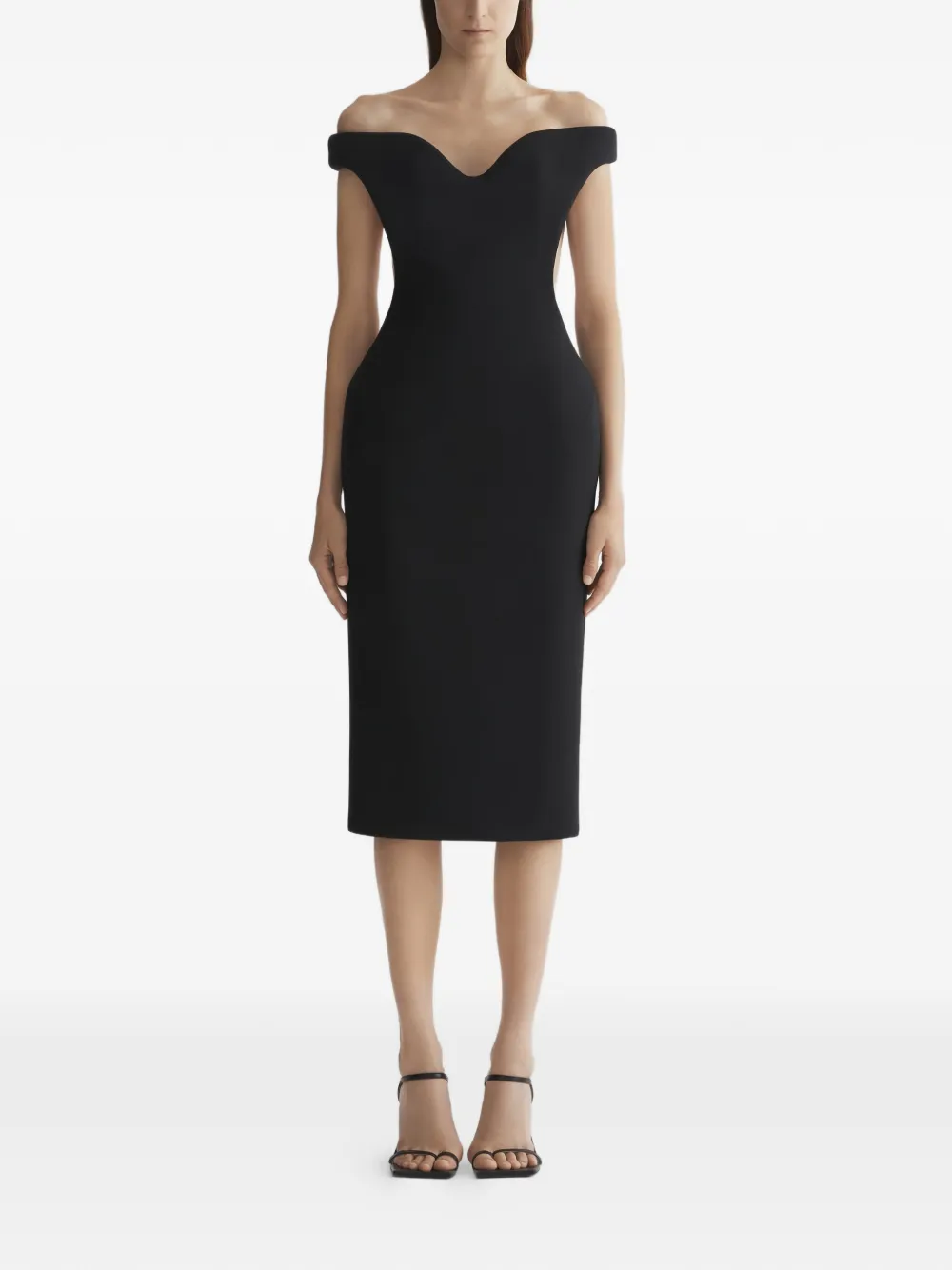 Платье с открытыми плечами и спиной Mugler, черный
Платье с открытыми плечами и спиной Mugler, черный