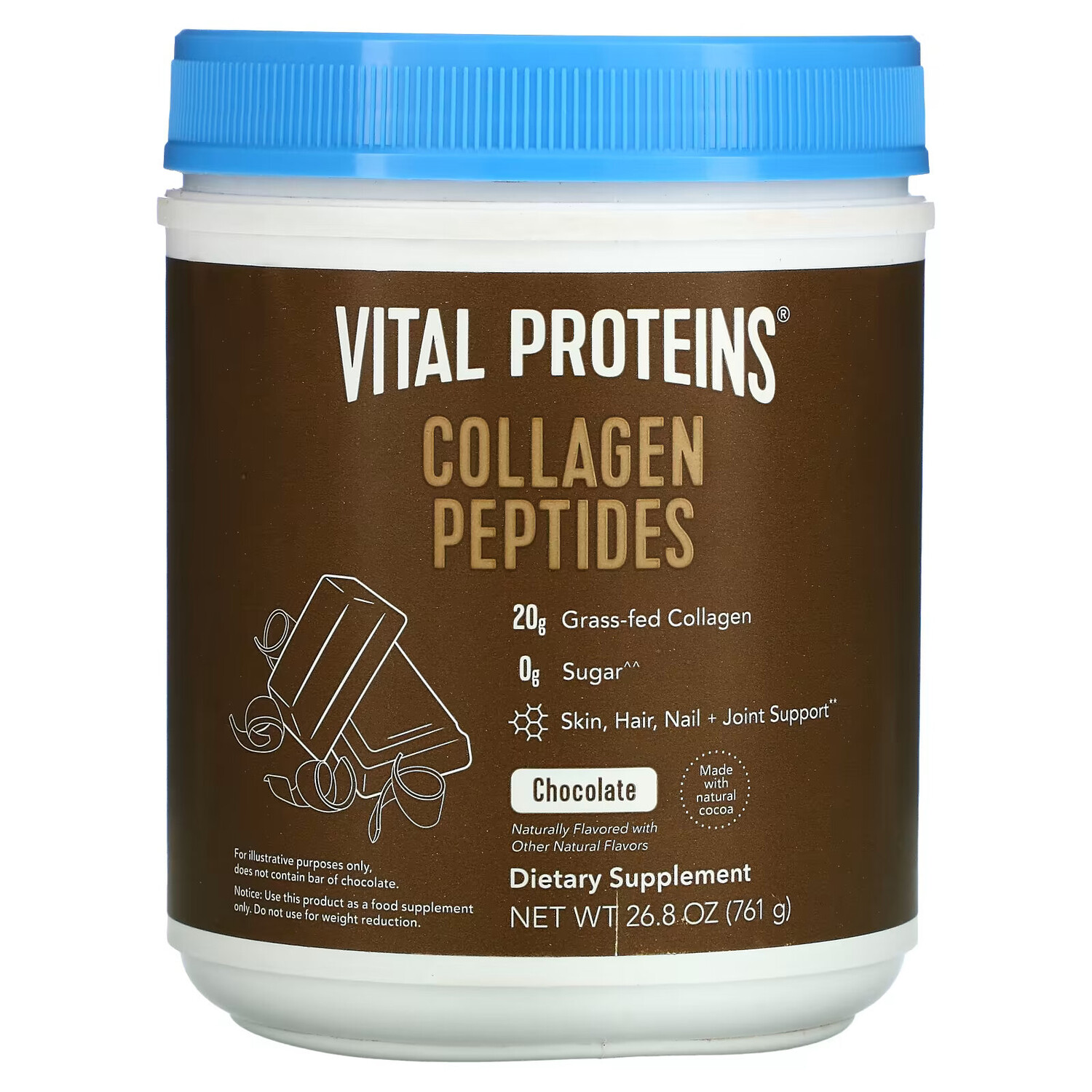 Vital Proteins, Коллагеновые пептиды, шоколад, 761 г (26,8 унции)
Vital Proteins, Коллагеновые пептиды, шоколад, 761 г (26,8 унции)