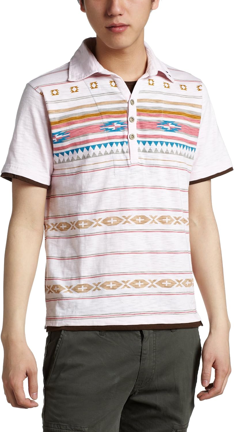 Розовая поло с этнической серф-бордюрной полосой от Pink Ponk Pincponc
Розовая поло с этнической серф-бордюрной полосой от Pink Ponk Pincponc