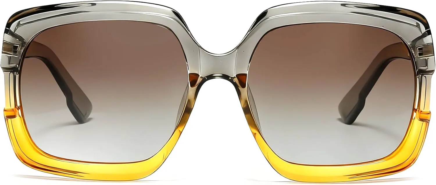 Винтажные солнцезащитные очки Chicid большого размера для женщин, ретро-очки квадратной формы с защитой от УФ-излучения UV400, A03 Gradient Grey Brown/Gradient Brown
Винтажные солнцезащитные очки Chicid большого размера для женщин, ретро-очки квадратной формы с защитой от УФ-излучения UV400, A03 Gradient Grey Brown/Gradient Brown