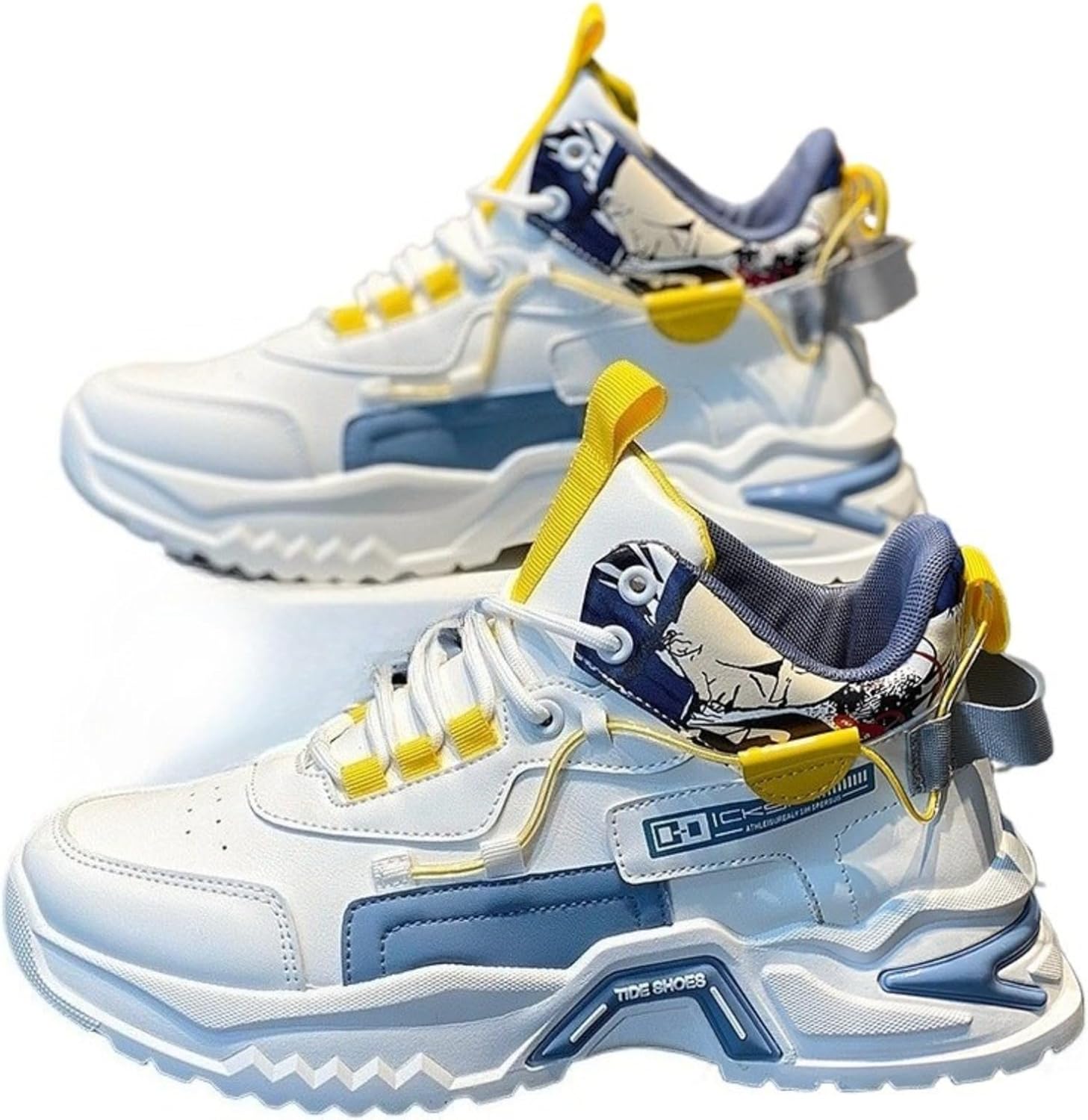 Мужские кроссовки на платформе, увеличивающие рост, обувь в стиле «папа», высокие спортивные туфли, повседневная беговая обувь с толстой подошвой, на шнуровке, модные Azttoztto, белый/синий
Мужские кроссовки на платформе, увеличивающие рост, обувь в стиле «папа», высокие спортивные туфли, повседневная беговая обувь с толстой подошвой, на шнуровке, модные Azttoztto, белый/синий