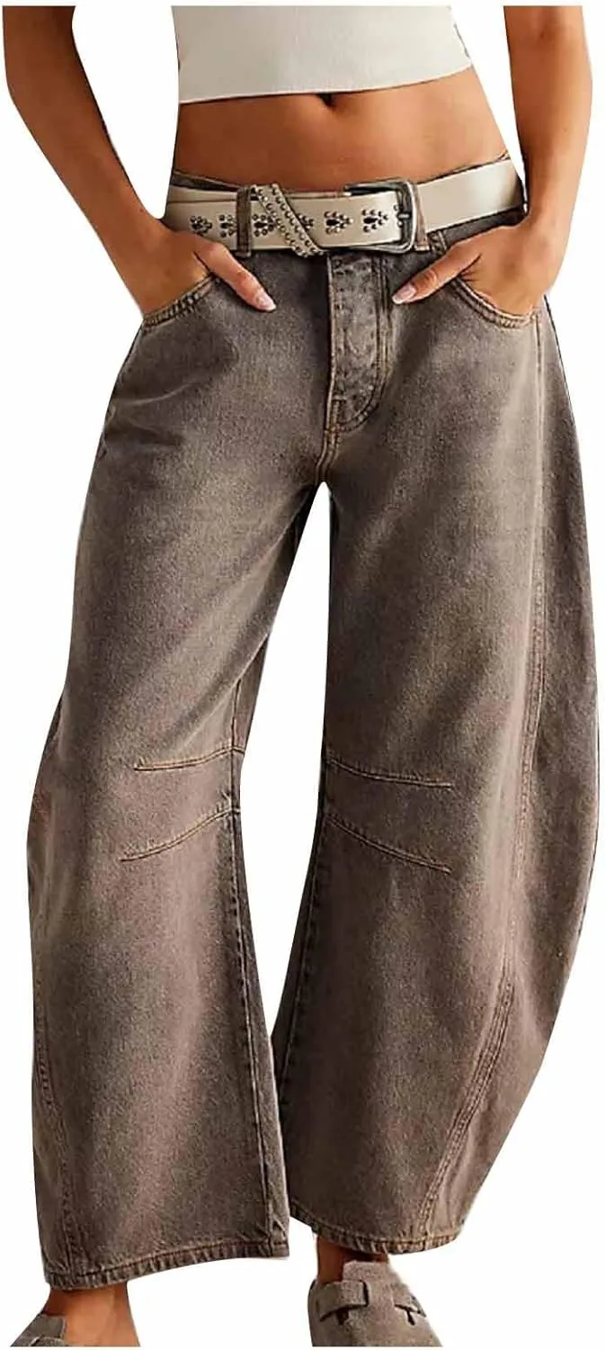 Женские джинсы Wide Leg Mid Low Rise с эффектом потертости JOAU
Женские джинсы Wide Leg Mid Low Rise с эффектом потертости JOAU