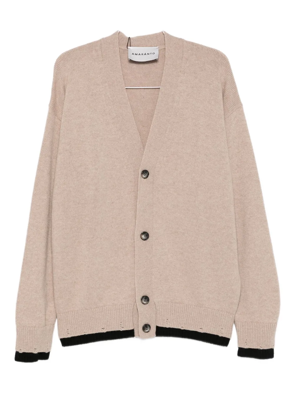 Кардиган на пуговицах с V-образным вырезом и отделкой с эффектом потертости Amaranto, бежевый
Кардиган на пуговицах с V-образным вырезом и отделкой с эффектом потертости Amaranto, бежевый
