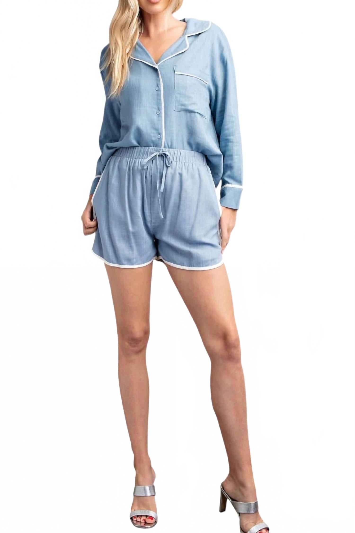 Счастливое утро пижамный комплект в голубом GLAM
Счастливое утро пижамный комплект в голубом GLAM